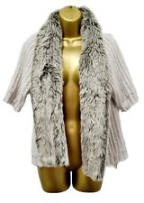 Zara Woman's Grey Cable Knit Faux Fur Cardigan Size M