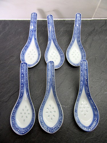 Blue and white rice - and,