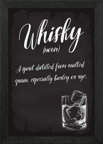 Whisky whiskey alcohol - whisky, framed