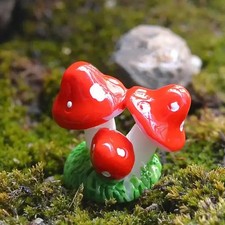 Mini Resin Mushrooms Fairy Garden Ornaments Miniature Bonsai Pot cute 5 pcs