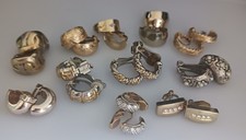 Vintage Clip On Earrings Half Hoop Huggie #226