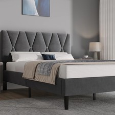 Velvet Upholstered Double Bed