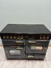 ALL  ELECTRIC RANGEMASTER 110CM RANGE COOKER IN ANTHRACITE AND BRASS. Ref--ED217