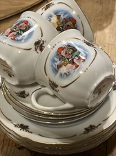 CHRISTINEHOLM PORCELAINE 3 X Tea Cup, Saucer And Cake Plate  By Lars Carlson