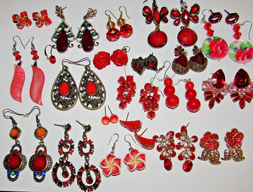 Huge choice red earrings - huge,