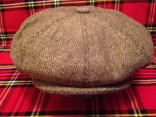 Brown herringbone gents wool - ,