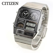 Citizen JG2101 78E Ana Digi Temp Reissue Silver Vintage Style Watch Collectible