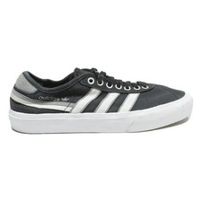 ADIDAS Canvas Mens Low Top Trainers Black & White UK 6.5 Casual Skate Shoes