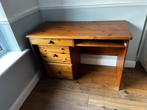 Pine desk with filing - pine,