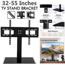 Universal TV Stand Bracket Desktop Monitor Table Mount VESA 32-55 Inch Screen