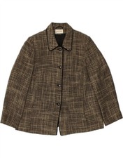 EASTEX Womens 4 Button Blazer Jacket UK 18 XL Brown Flecked Wool CL26