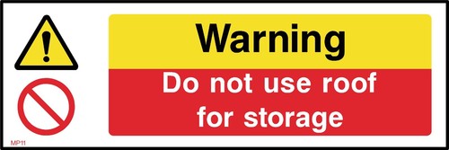 Warning not use roof - do,