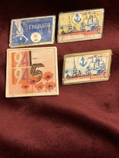 4 SOVIET VINTAGE 3D PIN BADGE
