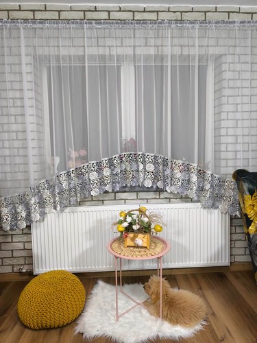 White voile curtain - voile, 180x400cm
