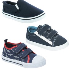 KIDS BOYS CHILDREN CANVAS SHOES SUMMER PUMPS CASUAL FLAT LOW PLIMSOLLS TRAINERS