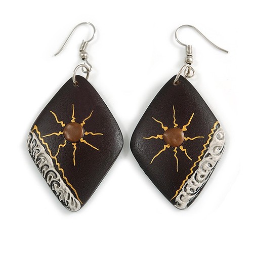 Dark brown diamond drop - diamond,