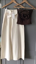 ZARA 2Piece Ecru Wide Leg