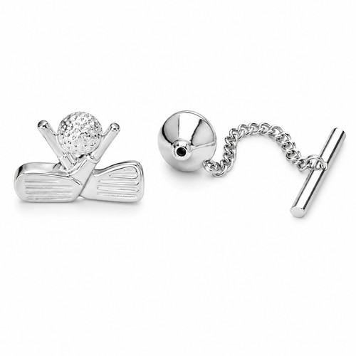 Golf clubs ball tie pin - clubs,