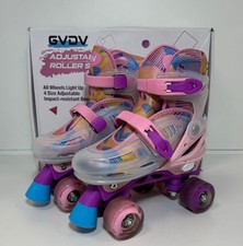 GVDV Adjustable Roller Skates Pink Kids 4-Wheeled Roller Skates - Used