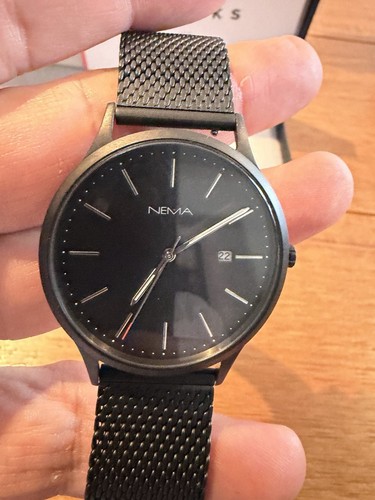 Mens minimalistic quartz - minimalistic, black