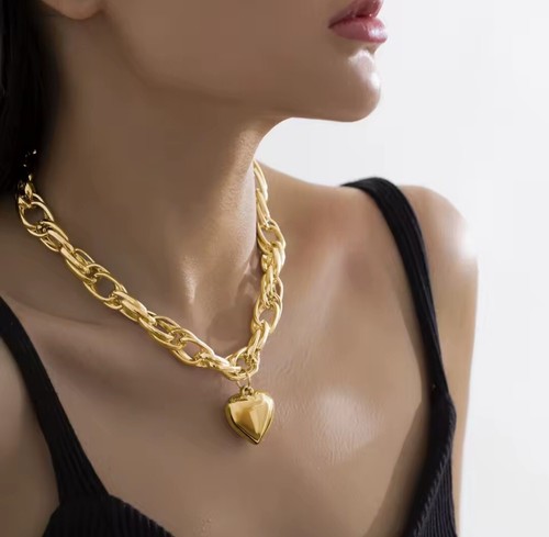 Gold big link chain - gold,