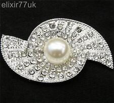 UK SILVER BROACH LARGE FAUX