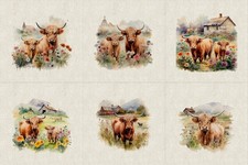 HIGHLAND COWS CUSHION PANELS