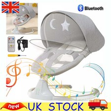 Bluetooth Electric Baby Swing Infant Cradle Bouncer Chair Rocker Music Remote UK