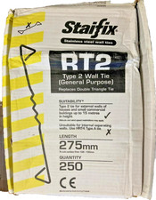 Ancon Staifix RT2 Cavity Wall Ties (275mm) S/Steel - 7 Boxes @250 per/box