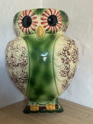 Large vtg hand painted - hand, owl