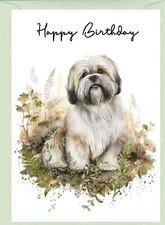 Lhasa Apso Dog (4"x 6") Birthday Card - blank inside - by Starprint