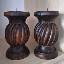 Pair of Vintage Carved Solid