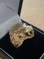 9CT Gold Solid Lion Head ring