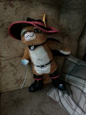 Shreks Adventure Puss In Boots Plush Teddy Large Standing Pvc Leather Cape Hat