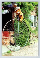Social History RPPC: Penny Farthing Bicycle & Teddy Bear. Unposted.