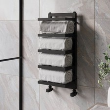 Black Vertical Heated Towel