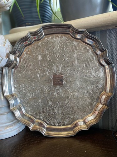 Vintage silver plated tray - vintage,