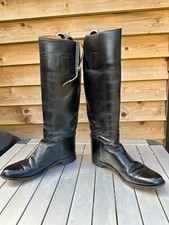 MARLBOROUGH  ENGLISH Black Leather Riding Boots, Size 6.5 B style 