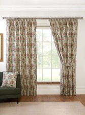 Sundour Buttermere Floral Ready Made Lined 3" Pencil Pleat Curtains Pair Autumn