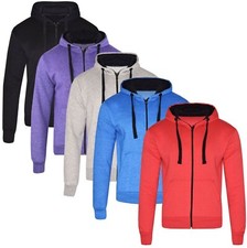 Ladies Womens Plain Zip Up
