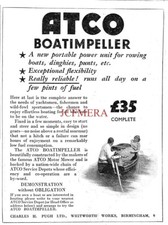 ATCO BOATIMPELLER Dinghy Outboard Motors ADVERT Small 1950 Print Ad 691/54