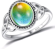 925 Sterling Silver Colour Changing Mood Ring with Celtic Knot Design
