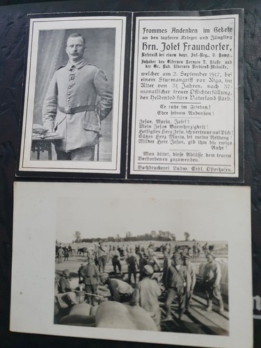 German ww1 wk1 death card - ,