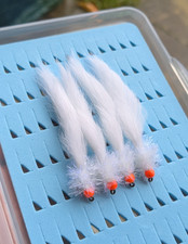 4 x White Straggle Fritz Pulling Leech Trout Fishing Lure Fly Flies Size 10