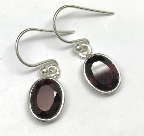 Garnet drop earrings solid - garnet,