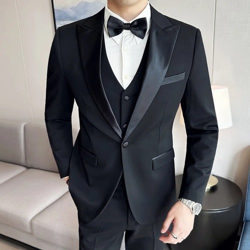 Men black piece suit - men's,