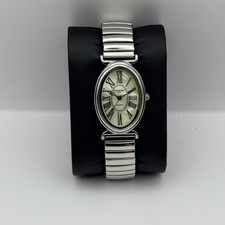 Constant Ladies Quartz Watch Oval Dial Silver Tone Expandable Band Working 24mm