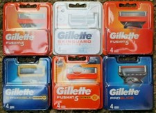 GILLETTE FUSION BLADES 4 PACK OF POWER PROGLIDE OR PROSHIELD  UK STOCK