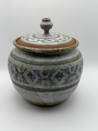 Studio art pottery container - art,