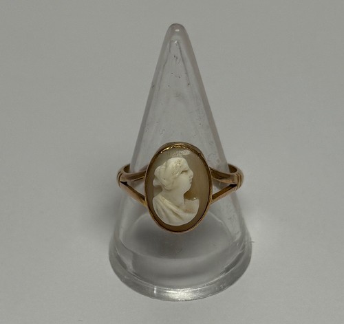 9ct yellow gold cameo - cameo, ring